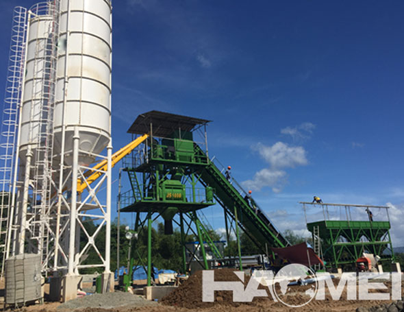 60m3/h Stationary Concrete Batching Plant in Manila