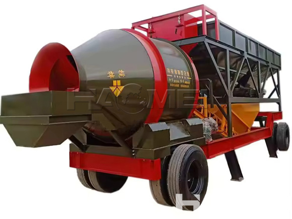 mobile concrete batching plant with drum mixer